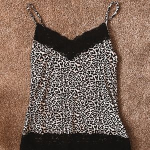 Cheetah and lace tank